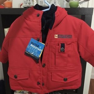 Red nautica baby coat